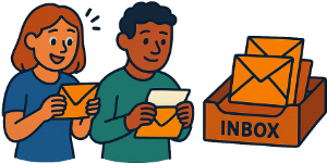 Agents reading letters